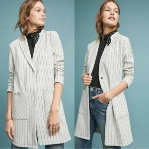 Anthropologie Harlyn Longline Blazer XS stripe light gray
